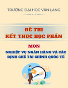 Đề thi Nghiệp vụ ngân hàng và các định chế tài chính quốc tế học kì 1 năm 2024-2025 có đáp án (Đề 2)