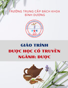 Giáo trình Dược học cổ truyền tốt nhất: Ngành Dược - Trung cấp, Trường Trung cấp Bách khoa Bình Dương