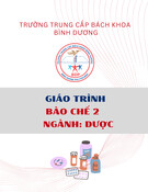 Giáo trình Bào chế 2 Dược Trung cấp - Trường Trung cấp Bách khoa Bình Dương