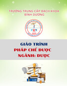 Giáo trình Pháp chế dược tốt nhất (Ngành Dược - Trung cấp) - Trường Trung cấp Bách khoa Bình Dương