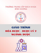 Giáo trình Hóa dược - dược lý 2 (Trung cấp Dược): Trường Trung cấp Bách khoa Bình Dương