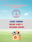 Giáo trình Dược liệu 1 (Ngành Dược Trung cấp): Trường Trung cấp Bách khoa Bình Dương