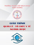 Giáo trình Quản lý tổ chức y tế ngành Dược Trung cấp - Trường Trung cấp Bách khoa Bình Dương