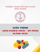 Giáo trình Kiểm nghiệm thuốc, mỹ phẩm Dược Trung cấp - Trường Trung cấp Bách khoa Bình Dương