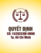 Quyết định số 15/2025/QĐ-UBND Tp. Hồ Chí Minh: Thông tin mới nhất