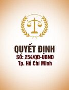 Quyết định số 254/QĐ-UBND Tp. Hồ Chí Minh mới nhất