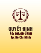 Quyết định số 106/QĐ-UBND Tp. Hồ Chí Minh: Thông tin chi tiết và mới nhất