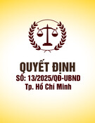 Quyết định số 13/2025/QĐ-UBND Tp. Hồ Chí Minh: Thông tin chi tiết và mới nhất