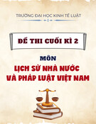 Đề thi Lịch sử Nhà nước và Pháp luật Việt Nam cuối kì 2 năm 2020-2021