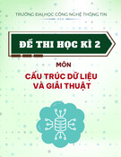 Đề thi cuối học kì 2 môn Cấu trúc dữ liệu và giải thuật [kèm đáp án/mới nhất]