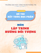 Đề thi Lập trình hướng đối tượng: Đề thi kết thúc học phần học kì 2 năm 2021-2022