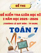 Đề tham khảo giữa kì 1 Toán 7 năm 2025 – 2026 trường THCS Lê Quý Đôn – TP HCM