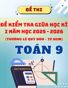 Đề tham khảo giữa kì 1 Toán 9 năm 2025 – 2026 trường THCS Lê Quý Đôn – TP HCM