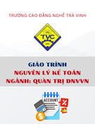 Giáo trình Nguyên lý kế toán (Trung cấp): Quản trị doanh nghiệp vừa và nhỏ - Trường Cao đẳng nghề Trà Vinh