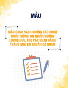 Mẫu Danh sách không xác minh được thông tin người hưởng lương hưu, trợ cấp BHXH hàng tháng qua tài khoản cá nhân