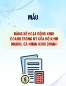Mẫu Bảng kê hoạt động kinh doanh trong kỳ chuẩn nhất cho hộ kinh doanh, cá nhân kinh doanh