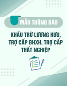 Mẫu Thông báo khấu trừ lương hưu, trợ cấp BHXH, trợ cấp thất nghiệp [chuẩn nhất]