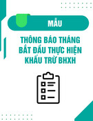 Mẫu Thông báo tháng bắt đầu thực hiện khấu trừ BHXH