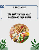 Bài giảng xác thực và truy xuất nguồn gốc thực phẩm: Kỹ thuật lấy mẫu, xử lý mẫu xác thực nguồn gốc, tính chất thực phẩm - Phần 1