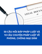 50 Câu Hỏi Đáp Pháp Luật và 10 Câu Chuyện Pháp Luật Về Phòng, Chống Mại Dâm, Chính Sách Phòng Ngừa, Hỗ Trợ Người Bán Dâm Hòa Nhập Cộng Đồng