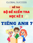 Bộ đề thi Tiếng Anh lớp 7 học kì 1 Global Success - Có đáp án