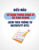 Mẫu giấy tiếp nhận hồ sơ đăng ký hộ kinh doanh và hẹn trả kết quả (kèm Thông tư 68/2025/TT-BTC)