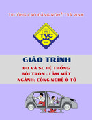 Giáo trình Bảo dưỡng và sửa chữa hệ thống bôi trơn và làm mát ô tô (Cao đẳng) - Trường Cao đẳng nghề Trà Vinh