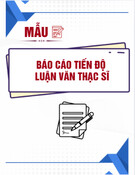 Mẫu Báo Cáo Tiến Độ Luận Văn Thạc Sĩ: Tổng Hợp Mẫu Chi Tiết Nhất