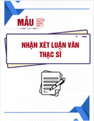 Mẫu nhận xét luận văn thạc sĩ: Mẫu đánh giá chi tiết, chuẩn nhất