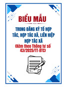 Mẫu giấy đề nghị cấp lại Giấy chứng nhận đăng ký hợp tác xã chuẩn nhất