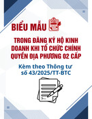 Mẫu Giấy biên nhận hồ sơ đăng ký hộ kinh doanh qua mạng thông tin điện tử (Thông tư 43/2025/TT-BTC)
