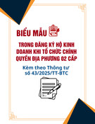 Mẫu giấy xác nhận tạm ngừng/tiếp tục kinh doanh trước thời hạn (Thông tư 43/2025/TT-BTC)