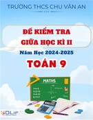 Đề Thi Giữa Học Kì II Năm 2024-2025 - Toán 9 - Trường THCS Chu Văn An