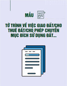 Mẫu Tờ trình giao đất, cho thuê đất, chuyển mục đích sử dụng đất, giao đất và giao rừng, cho thuê đất và cho thuê rừng chuẩn nhất