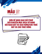 Mẫu đơn đề nghị giao đất/thuê đất/chuyển mục đích sử dụng đất/giao đất và giao rừng/cho thuê đất và cho thuê rừng