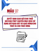 Mẫu Quyết định giao đất, cho thuê đất, chuyển mục đích sử dụng đất, giao đất và giao rừng, cho thuê và cho thuê rừng