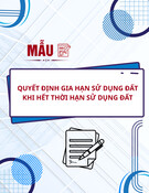 Mẫu Quyết định gia hạn sử dụng đất khi hết thời hạn sử dụng đất