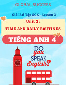 Giải Bài Tập SGK Unit 2 Tiếng Anh 4 Global Success: Time And Daily Routines - Lesson 3