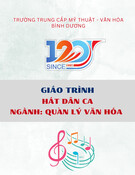 Giáo trình Hát dân ca (Trung cấp): Quản lý văn hóa, Hướng dẫn du lịch - Trường Trung cấp Mỹ thuật - Văn hóa Bình Dương