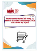 Mẫu Chứng Từ Khấu Trừ Thuế Mới Nhất Cho Hộ, Cá Nhân Kinh Doanh Trên Nền Tảng Thương Mại Điện Tử