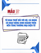 Mẫu Tờ khai thuế mới nhất cho hộ, cá nhân kinh doanh trên nền tảng thương mại điện tử