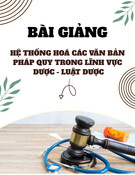 Bài giảng Hệ thống hoá văn bản pháp quy lĩnh vực Dược và Luật Dược