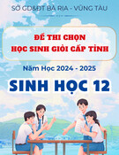 Đề thi học sinh giỏi cấp tỉnh môn Sinh học lớp 12 năm 2024-2025 - Sở GD&ĐT Bà Rịa - Vũng Tàu (GDTX)
