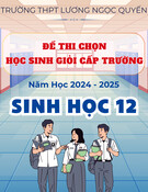 Đề thi học sinh giỏi cấp trường môn Sinh học lớp 12 năm 2024-2025 - Trường THPT Lương Ngọc Quyến, Thái Nguyên