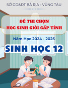 Đề thi học sinh giỏi cấp tỉnh môn Sinh học lớp 12 năm 2024-2025 - Sở GD&ĐT Bà Rịa - Vũng Tàu (GDPT)