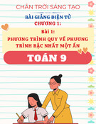 Bài Giảng Toán 9 - Chân Trời Sáng Tạo - Chương 1 - Bài 1: Phương trình quy về phương trình bậc nhất một ẩn