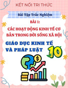 Bài Tập Trắc Nghiệm Kinh Tế & Pháp Luật 10 Bài 1: Hoạt Động Kinh Tế Cơ Bản Trong Đời Sống Xã Hội (Kết Nối Tri Thức) - Có đáp án