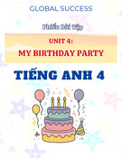 Phiếu bài tập Unit 4 My Birthday Party Tiếng Anh 4 Global Success